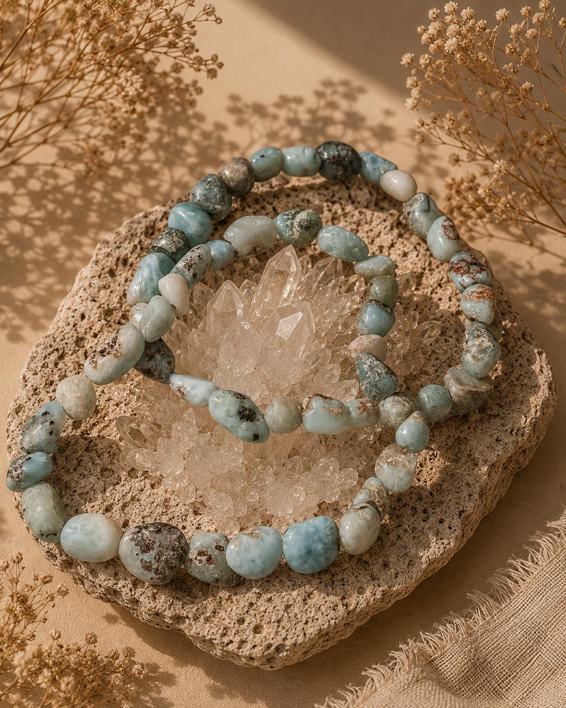 Pulsera larimar uniforme de 4mm