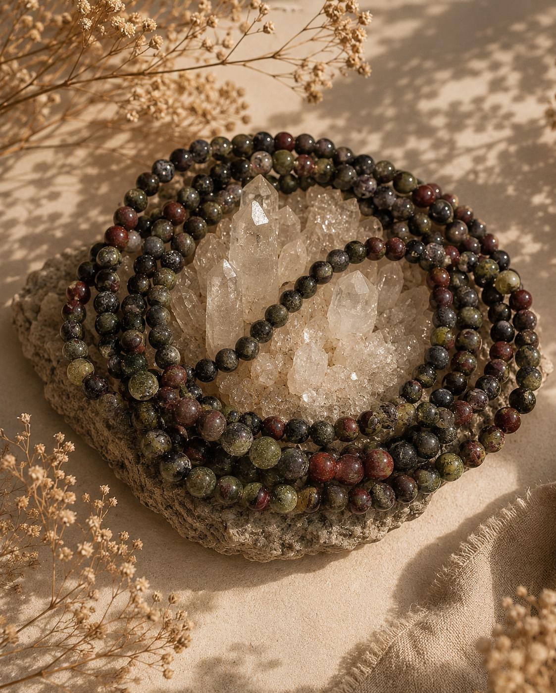 Pulsera jaspe sangre de dragón 4mm